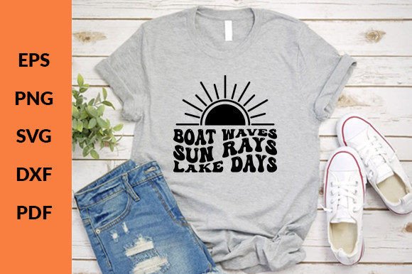 Boat Waves Sun Rays Lake Days Retro Svg Review