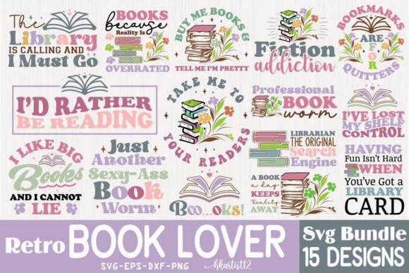 Book Lover Retro SVG Bundle Review